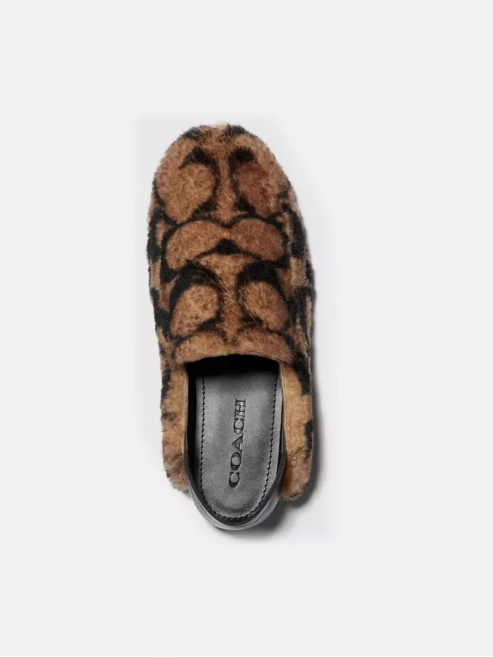 COACH Holly Shearling Monogram Slip-On Loafer Slipper - Picture 2 of 8